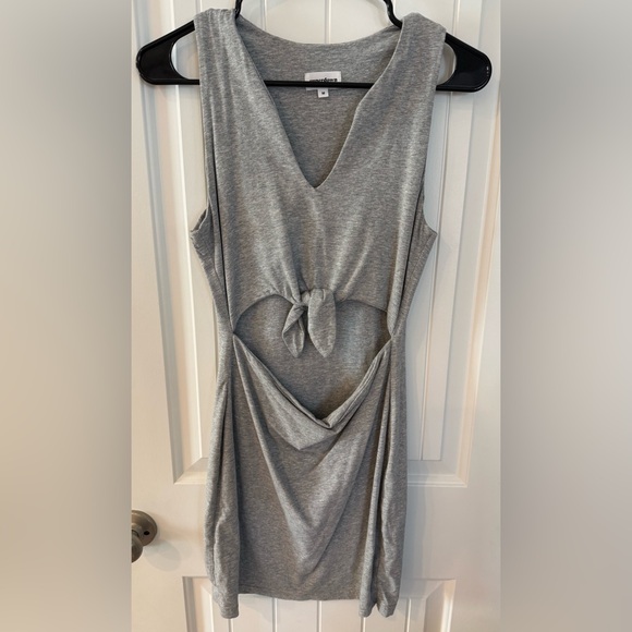 superdown Dresses & Skirts - Superdown Gray Cutout Tie Front Mini Dress Size M Casual Lounge Sexy